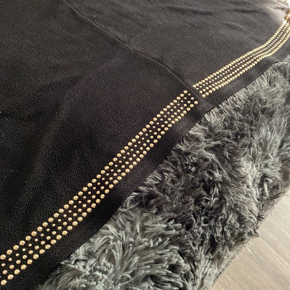Premise black and golden beads mini t-shirt dress blouse - Picture 14 of 17